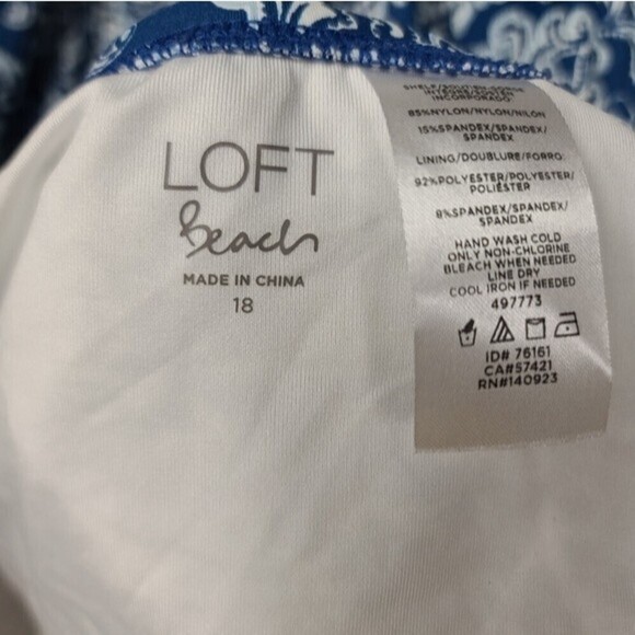 LOFT Beach Blue Halter Padded Tankini 18 - Picture 5 of 6